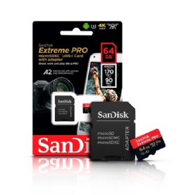 Cartão de Memoria 64gb Micro sd Cl10 170mb/s Extreme Pro SDSQXCY Sandisk