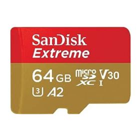 Micro SD 64gb Sandisk Classe Extreme Action U3 com Adaptador 2X1