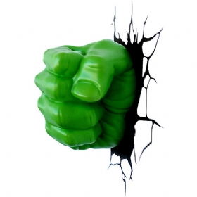 Luminária de Parede Punho Hulk Verde - 3D Light FX