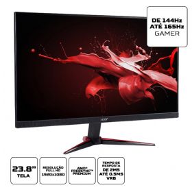 Monitor Gamer Acer QG241Y S Nitro 23.8 Full HD Zero Frame HDMI/Display Port 165Hz 1ms AMD Free