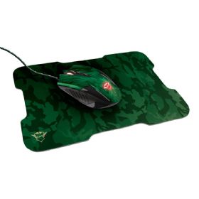 Kit Gamer Trust GXT 781 Rixa Camo Gaming - Mouse LED + Mousepad Verde Camuflado - 23611