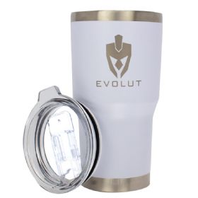 Copo Térmico Evolut Inox Cinturado com Tampa 700ml Branco