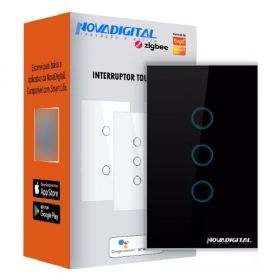 Interruptor Inteligente Zigbee 3 Botões Nova Digital