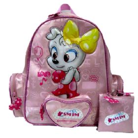 Mochila Escolar Feminina Mod-656 (Rosa)