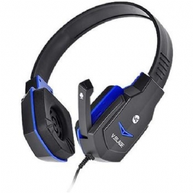 Fone de Ouvido com Microfone Gamer Preto e Azul - V-Blade - Vinik