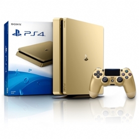 Console Playstation 4 GOLD 1TB Slim Sony c/ 1 Controle sem Fio